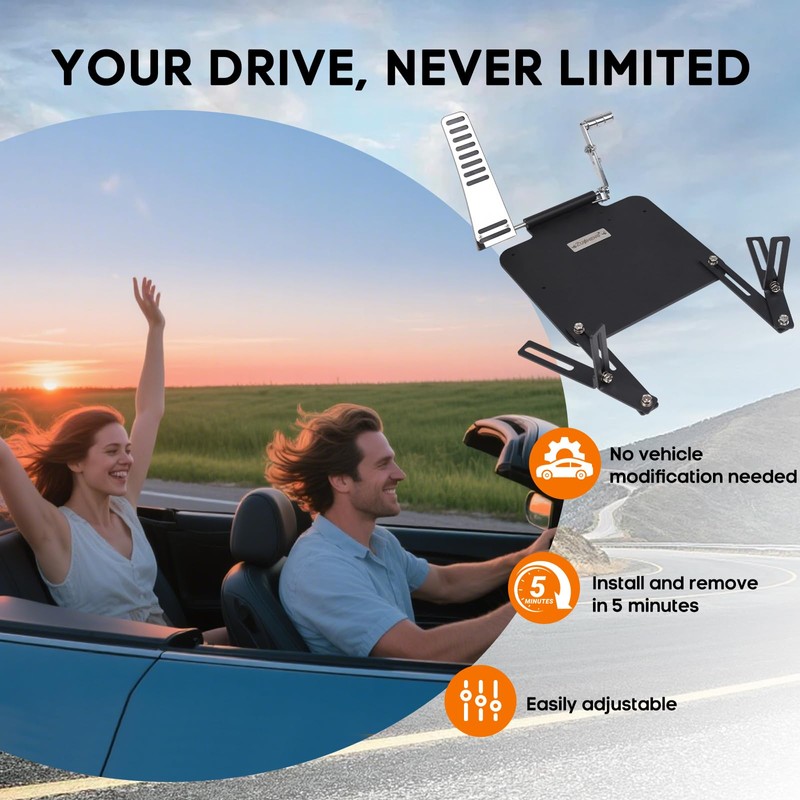 Zuomeng Left Foot Accelerator Pedal, Portable Driving Assist for Automatic