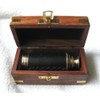 Antique Telescope Brass Telescope extendable auf 25cm with leather in