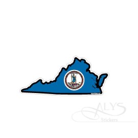 Virginia State Map Flag Decals & Stickers