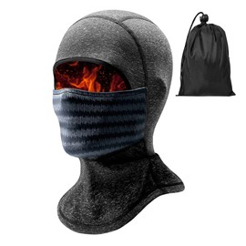 Balaclava Ski Mask, Warm Winter Face Mask for Men Women Cold Weather Fleece Motorcycle Face Cover Gray