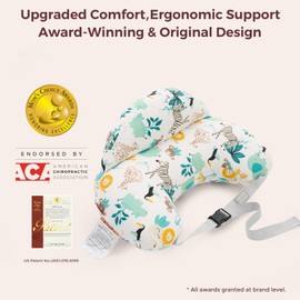 Momcozy Pioneering Safety Fence Nursing Pillow for Breastfeeding- Wider Feeding Pillows for More Support for Mom & Baby- Easier Nursing & Hand Free- Fit for All, Removable Cotton Cover