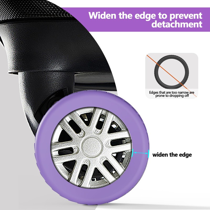 AWINNER Luggage Wheel Covers 8 Pack Upgraded,Silicone Luggage Wheel Protector