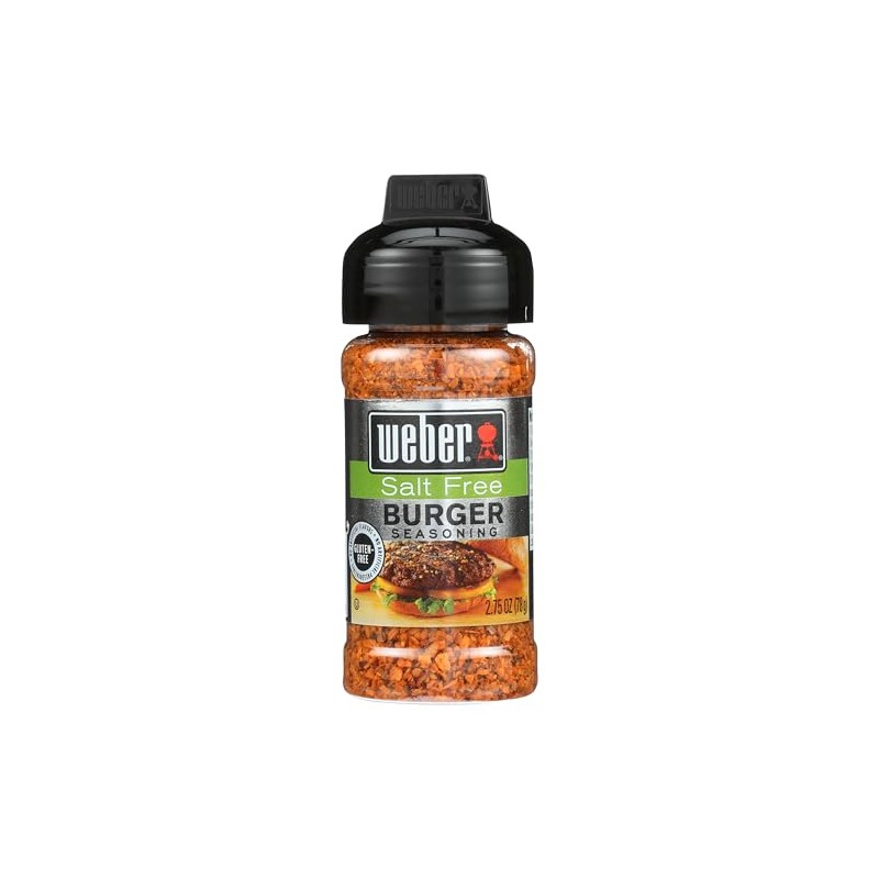 Weber Salt Free Burger Seasoning, 2.75 Ounce Shaker