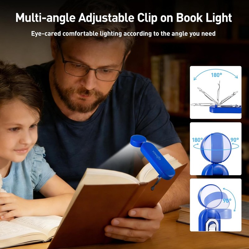 Luz de Libro Recargable USB VAVOFO KM-6776 con Bloqueo de