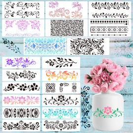 Lekabee 20Pcs Vintage Border Stencil