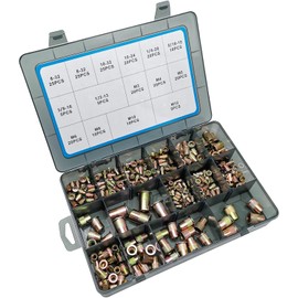 AKKTOL 240-PCS Rivet Nuts Assortment Kit, SAE and Metric Rivnuts Kit, Nutsert Kit, Flat Head 6-32 8-32 10-32 10-24 1/4"-20 3/8"-16 5/16"-18 1/2"-13 M3 M4 M5 M6 M8 M10 M12
