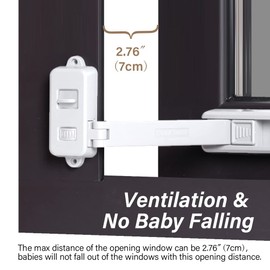 EUDEMON Child Proof Window Lock, Children Protection Window Restrictor, Child Safety Window Stopper, Falling Prevention Locks Limiter, Easy to Install, no Tools Need or Drill (White)