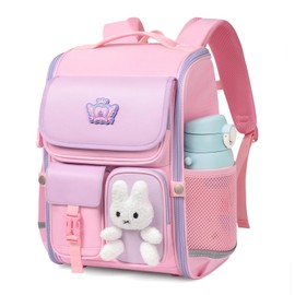 VNINE Kids Backpack for Girls: School Backpack for Elementary Primary Kawaii Pink Girls Backpack Large Capacity Bookbag Kids Travel Backpack Waterproof School Bag for Aged 6-12