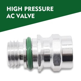 Sumjig 1 PC Automotive High Pressure Air Conditioning Valve Core, A/C Service Valve Accessory, Tight Fitting Leak-proof Seals with Rubber Ring, Compatible with GMC Chevy Select Models (Silver)