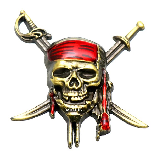 MDLUFY Car Sticker 3D Metal Emblem Pirates of the Caribbean
