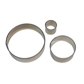 PME Stainless Steel Round Cutters, Set of 3,6 x 1.2 x 6 cm, Silver