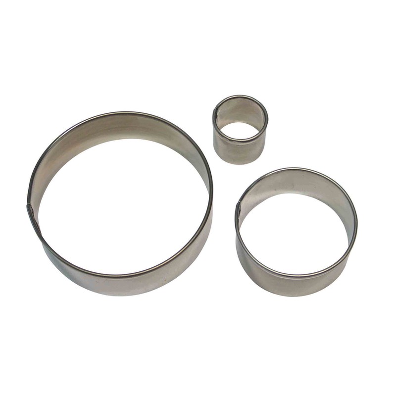 PME Stainless Steel Round Cutters, Set of 3,6 x 1.2