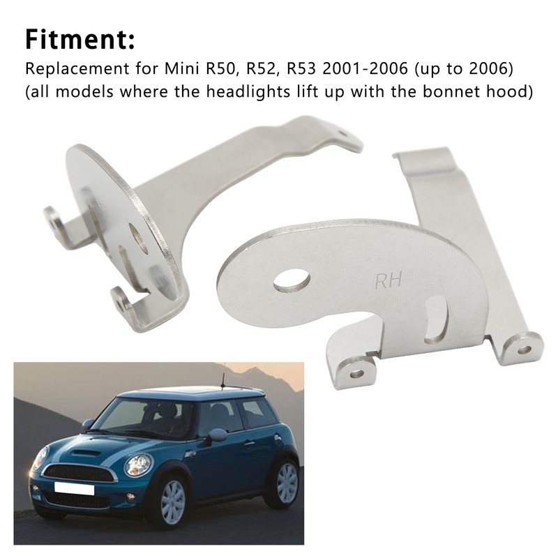 2pcs Spotlight Mounting Bracket Left Right Stainless Steel Chrome Replacement