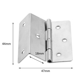 dophee 4Pcs Silver Three-Folding Folding Hinges, Vintage Decorative Hinges for Cabinet Door Luggage Jewelry Box Wooden Case Wardrobe Chest Furniture Hardware, 44mm/1.73"