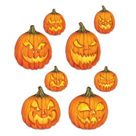Beistle Pkgd Scary J-O-L Cutouts (4/Pkg), orange/yellow/brown (1026)