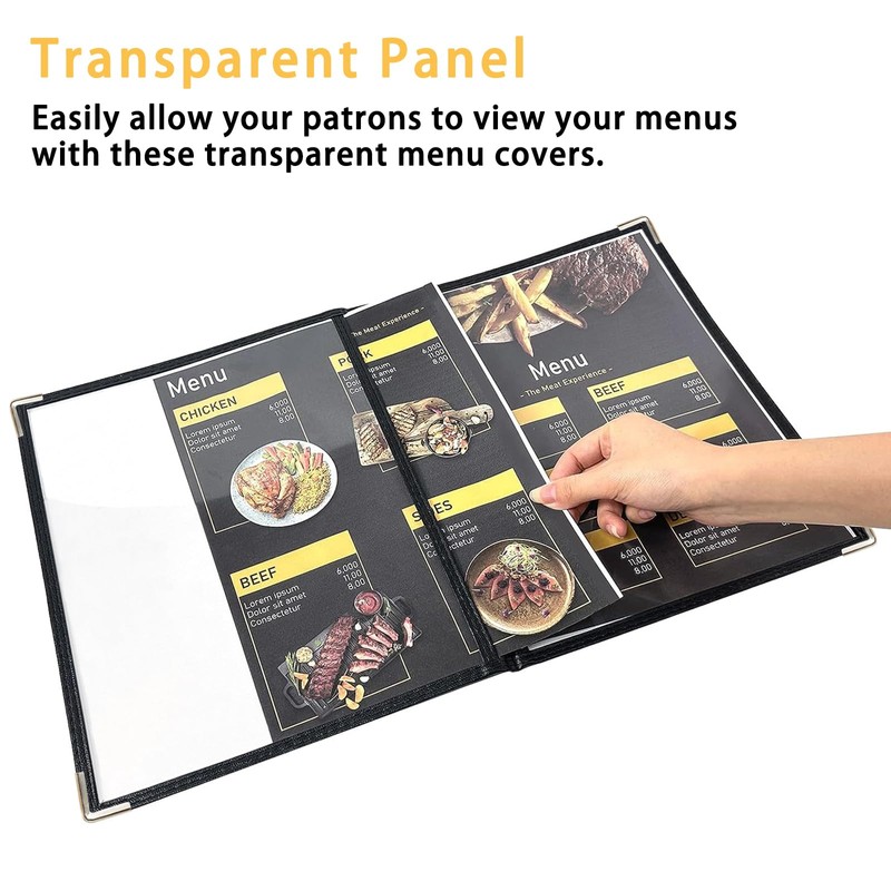 DMSELL 5Pcs A4 Double Fold Menu Covers 2 Page 4