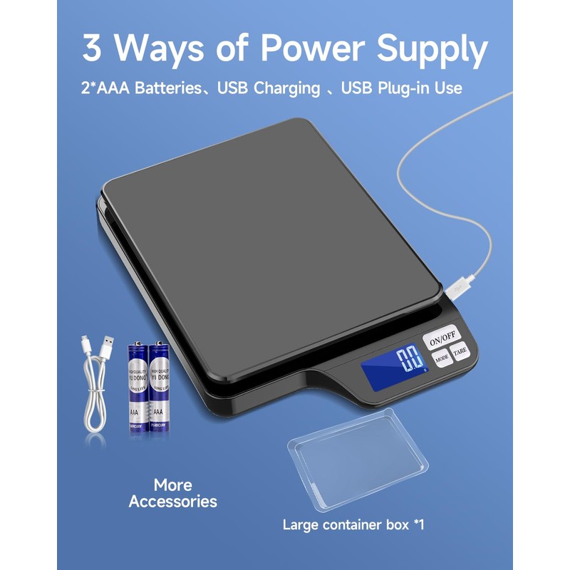 KUBEI Large 5kg/11lb Kitchen Scale with 0.1g/0.01oz High Precision, USB