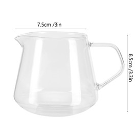 Glass Coffee Pot Server, 13.5oz Glass Coffee Carafe Manual Pour Over Coffee Maker Teapot Clear Water Kettle Pitcher for Brewing Coffee, Milk, Tea (400ml)