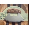 Alaskan Birch Wood Ulu Mezzaluna Knife and Bowl Set Ocean