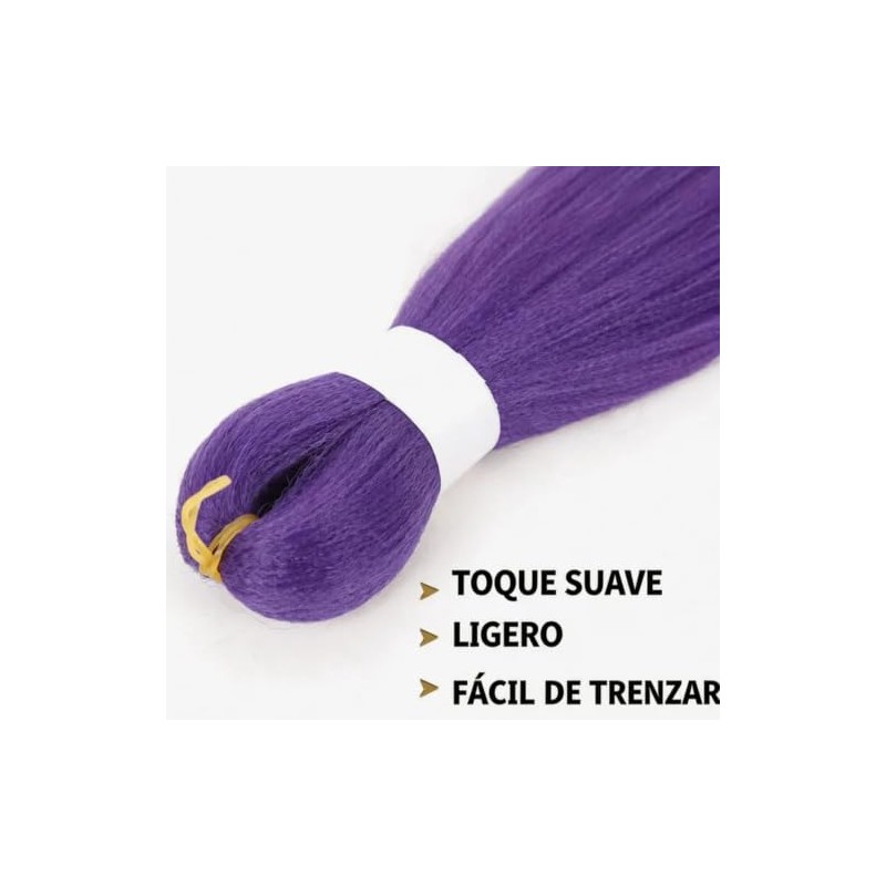 Extensiones Cabello Morado Pulgadas Largo Trenzas