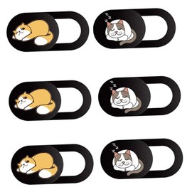 CIYODO 6pcs Cat Pattern Webcam Cover Ultra-Thin Privacy Protectors for Laptops Tablets and Phones Easy Application Decorative and Functional Webcam Blockers