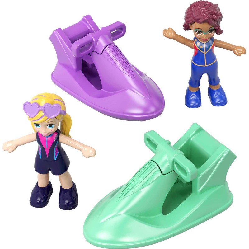 Polly Pocket Travel Toy with 2 Micro Dolls, Dolphin Pet
