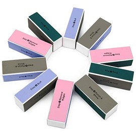 Adecco LLC 10 pcs 4 Way Colorful Nail Art Buffer Buffing Sanding Files Block Manicure Care DIY