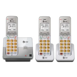 AT&T EL51303 3 Handset DECT 6.0 Cordless Home Phone Full-Duplex Handset Speakerphone, Backlit Display, Lighted Keypad, Caller ID/Call Waiting, Phonebook, Eco Mode, Voicemail Key, Quiet Mode,Intercom