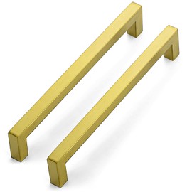 Ravinte 10 Pack Square Bar Kitchen Cabinet Handles Gold Cabinet Pulls Drawer Pulls with 7-1/2 Inch Hole Center Kitchen Cabinet Hardware