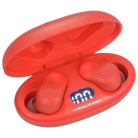 Ohm Electric AudioComm 03-2767 HP-W410N-R 03-2767 Fully Wireless Earphones, Bluetooth Earphones, In-Ear Control, Smartphone Calling, Auto Pairing, Role Swap Function, Red