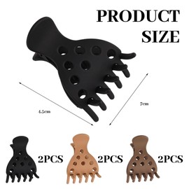 BelleVive 6 Piece Hair Volume Clips, Root Clips for Curly Hair Volume and Claw Clips, Root Lifter for Bouncy Curls, Hair Root Lifting Clips without Crease, Colour 2