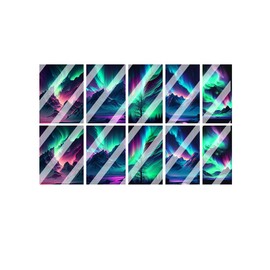Northern Lights Full Nail Art Decals - Waterslide Nail Decals
