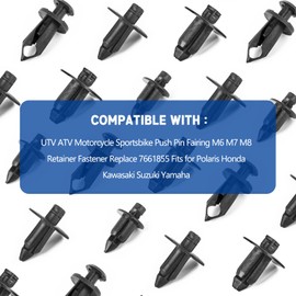 Xislet 120pcs Plastic Fender Clips Body Rivets Compatible with UTV ATV Motorcycle Sportsbike Push Pin Fairing M6 M7 M8 Retainer Fastener Replace 7661855 Fits for Polaris Honda Suzuki Yamaha