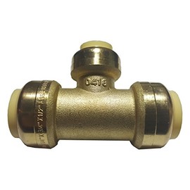 10 PIECES XFITTING 3/4" X 3/4" X 1/2" PUSH FIT REDUCING TEE, CERTIFIED TO NSF/ANSI 61 - BRASS