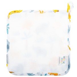 Stephen Joseph Baby Muslin Hooded Towel with Washcloth, Zoo