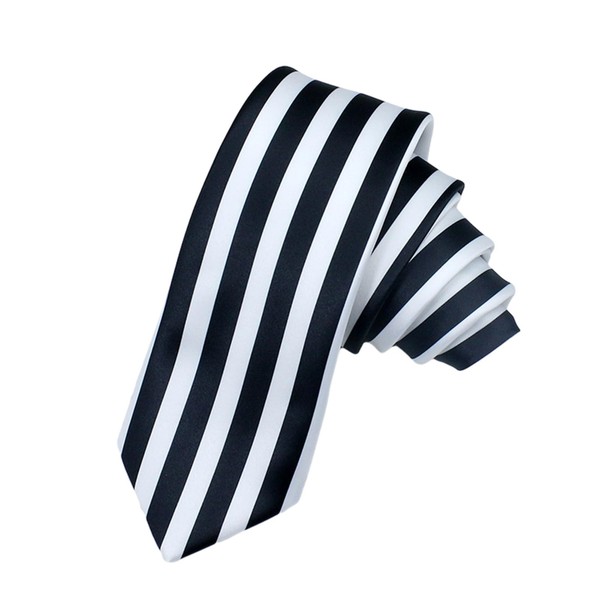 URTERYSER Japanese Cosplay Black Vertical Striped Neck Tie Costume Neckties