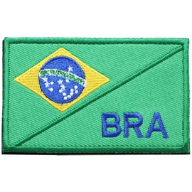 Brazil Flag BRA Velcro Patch Detachable Military Airsoft Auliverge Embroidered Patch
