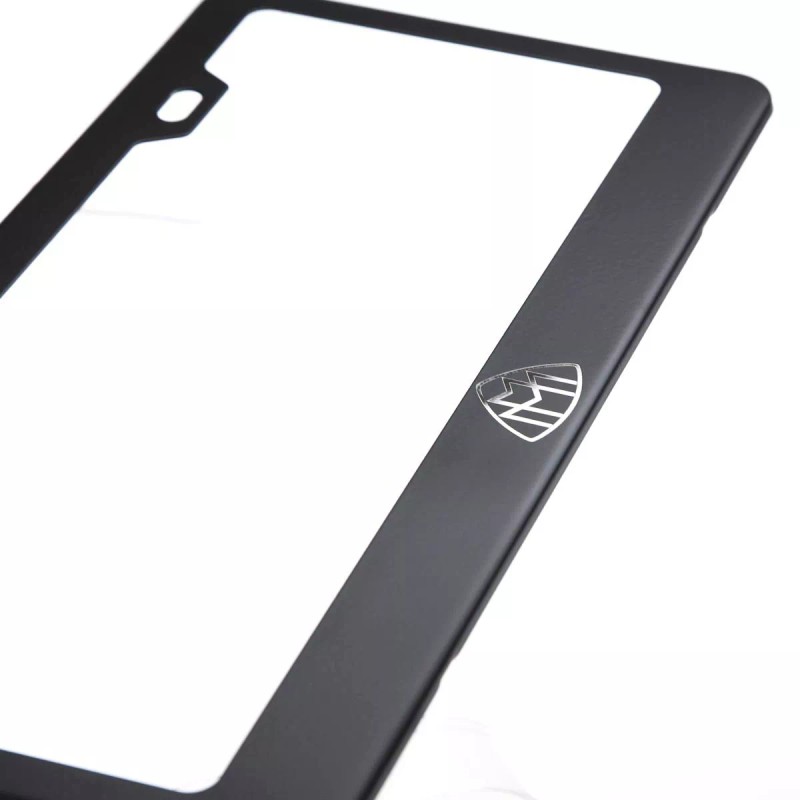 KA Depot For Maybach License Plate Frame Matte Black W/Chrome