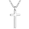 Fiusem Cross Necklace for Men, Stainless Steel Mens Cross Necklaces