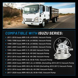 Aumzong 904-862 Vacuum Pump with Pulley Compatible with 1995-2020 Isuzu NPR-HD NPR L96 LQ4 LY6 L31 L05 3.0L 3.9L 4.8L 5.2L 5.7L 6.0L Gas V8 L4,Replacement 8972410351,97241035
