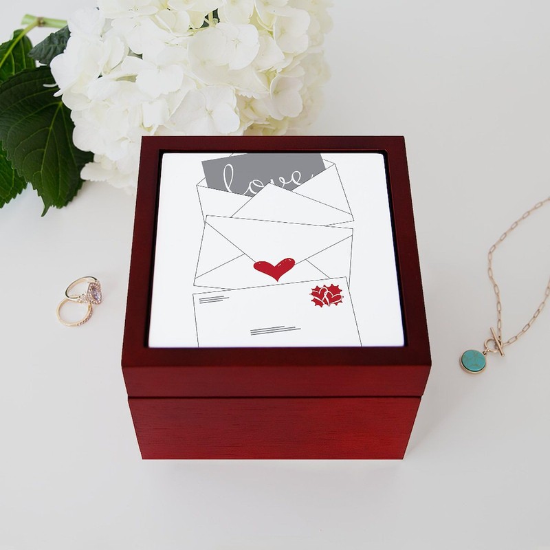 CafePress Love Letter Memory Keepsake Jewelry Box, 5"x5"x3.75"