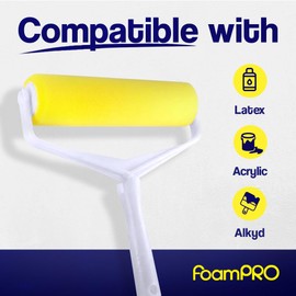 FoamPRO 19P Foam Paint Roller - 9" x 1/4" Roller for Smooth Surfaces - Flawless, Lint-Free Finish