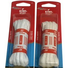Kiwi 2 Pack KIWI SPORT Oval White Shoe Laces  45" #3947