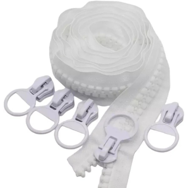 Unbranded #20 Super Large Plastic Zipper White Heavy Duty Zippers