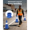BATTIFE 4 Pack 18 Inch Traffic Cones, PVC Blue Cone,