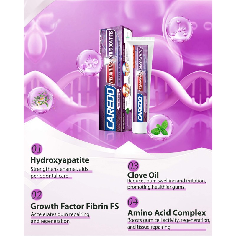 CAREDO Gum Toothpaste for Periodontitis, Gum Repair for Receding Gums,