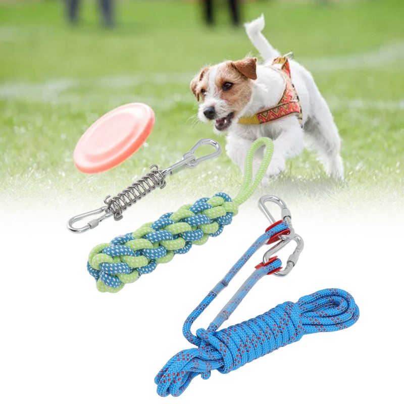 Spring Pole Dog Rope Toy Muscle Builder Interactive Dog Hanging