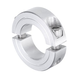 uxcell Double Split Clamp-On Shaft Collar for 1" Shaft, Two-Piece Clamping Collar, 1-3/4" OD, 1/2" Thickness, Aluminum Alloy Set Screw Split Collar Clamp