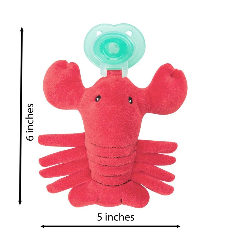Nookums Paci-Plushies Buddies - Lobster Pacifier Holder - Adapts to
