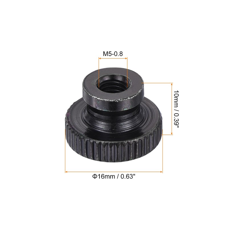 sourcing map Knurled Thumb Nuts, 10Pcs M5 x 16 x